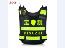 反光背心 高档热熔压字交通反光衣高速安全服安保马甲可定制印字 黑色BL-F112