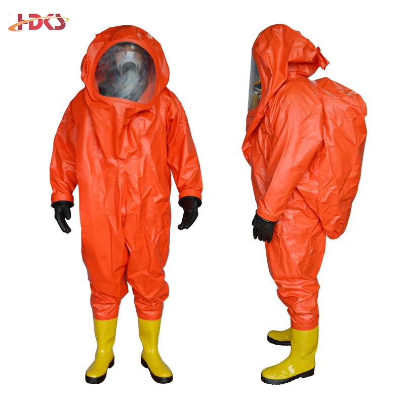  轻型消防连体防化服 重型全封闭化学防护服 化工厂氨车间腐蚀液体检查 重型防化服单阀门款